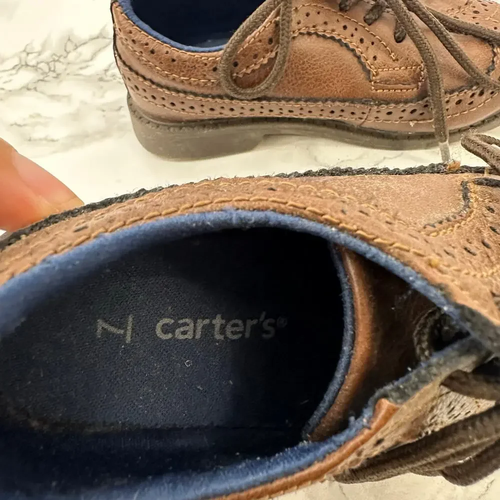 Carters Oxford Dress Shoes Brown Toddler‎ Boys 7